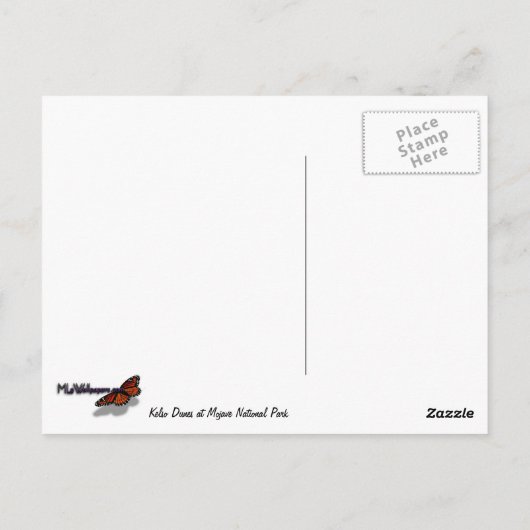 Kelso Dunes in het Nationaal Park Mojave Briefkaart (Achterkant)