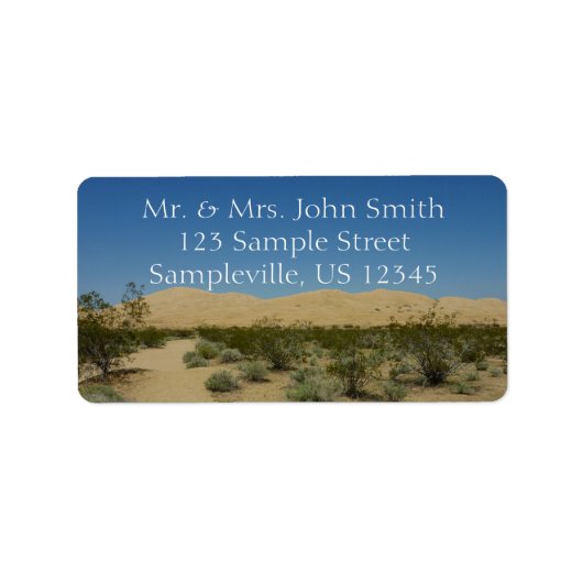 Kelso Dunes in het Nationaal Park Mojave Etiket (Voorkant)