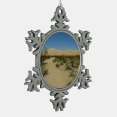 Kelso Dunes in het Nationaal Park Mojave Tin Sneeuwvlok Ornament (Links)