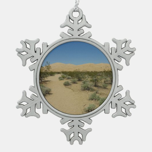 Kelso Dunes in het Nationaal Park Mojave Tin Sneeuwvlok Ornament (Voorkant)