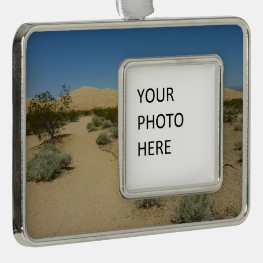 Kelso Dunes in het Nationaal Park Mojave Verzilverd Omlijst Ornament (Rechts)