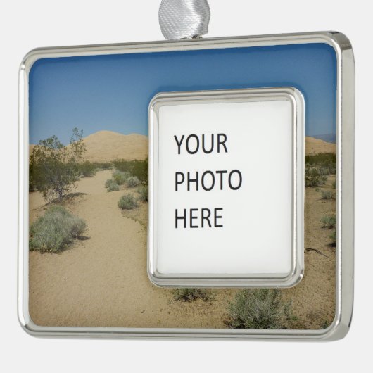 Kelso Dunes in het Nationaal Park Mojave Verzilverd Omlijst Ornament (Links)