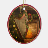 Keltic Harp kerstversiering Keramisch Ornament (Links)