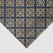 Keltic Knot Blue Gold Irish Pattern Tissuepapier (Detail)