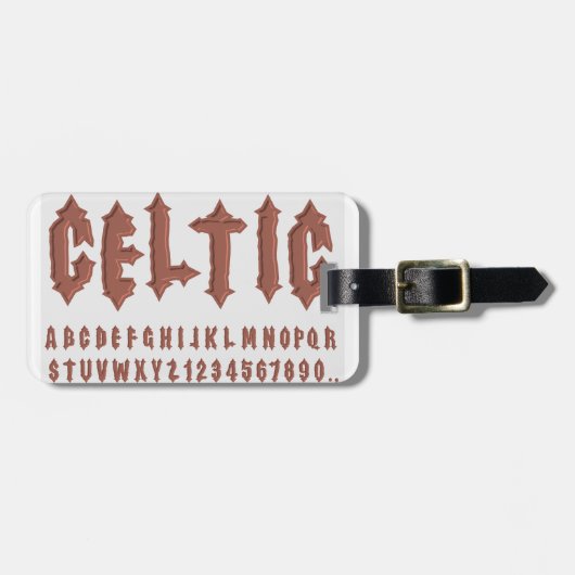 Keltisch alfabet lettertype bagagelabel (Voorkant horizontaal)