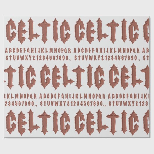 Keltisch alfabet lettertype cadeaupapier (Vlak)