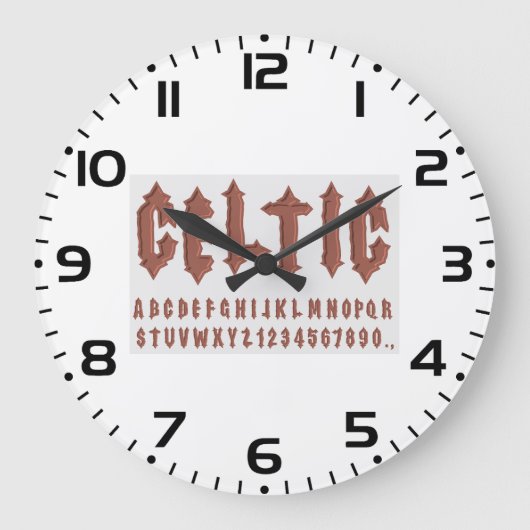 Keltisch alfabet lettertype grote klok (Voorkant)