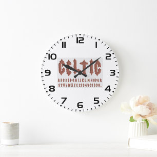 Keltisch alfabet lettertype grote klok