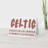 Keltisch alfabet lettertype kaart (Voorkant)