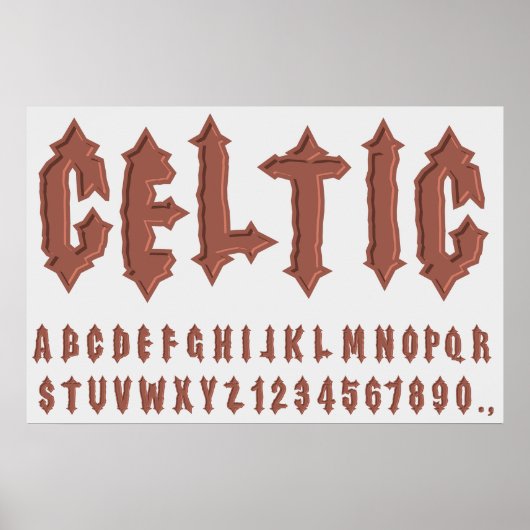 Keltisch alfabet lettertype poster (Voorkant)