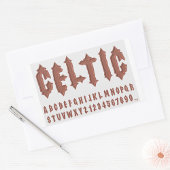 Keltisch alfabet lettertype rechthoekige sticker