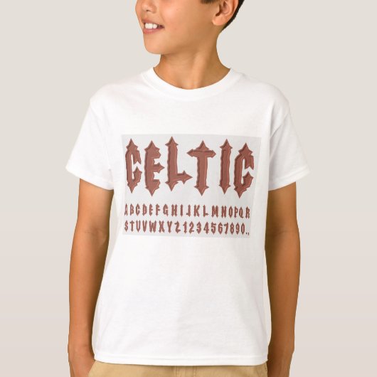 Keltisch alfabet lettertype t-shirt (Voorkant)