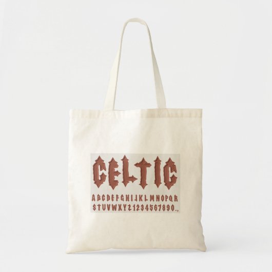 Keltisch alfabet lettertype tote bag (Voorkant)