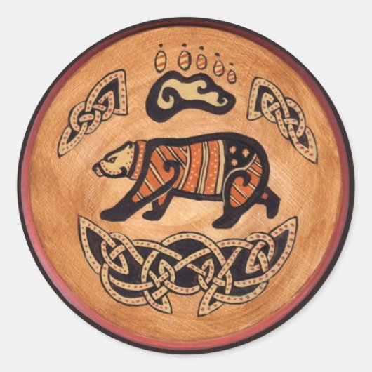 Keltisch Beer Ronde Sticker (Voorkant)