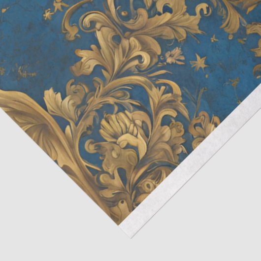 Keltisch blauw en goud kruis tissuepapier (Detail)