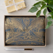 Keltisch blauw en goud ster decoupage tissuepapier (Geschenk)