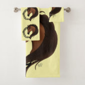 Keltisch bruin paard geel bad handdoek (Insitu)