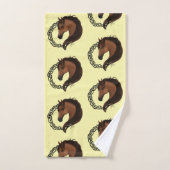 Keltisch bruin paard geel bad handdoek (Handdoek)