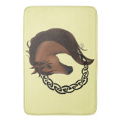 Keltisch bruin paard geel badmat (Voorkant Verticaal)