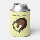 Keltisch bruin paard geel blikjeskoeler (Blikje Voorkant)