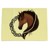 Keltisch bruin paard geel groot cadeauzakje (Voorkant)