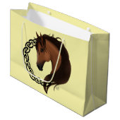 Keltisch bruin paard geel groot cadeauzakje (Voorkant Gekanteld)