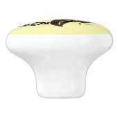 Keltisch bruin paard geel keramische knop (Zijkant)