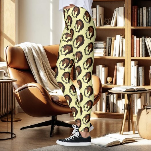Keltisch bruin paard geel leggings