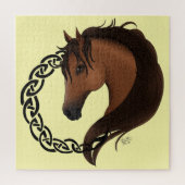 Keltisch bruin paard geel legpuzzel (Verticaal)