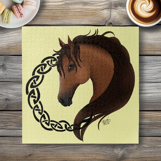 Keltisch bruin paard geel legpuzzel