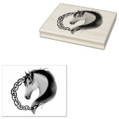 Keltisch bruin paard geel rubberstempel (Gestempeld)