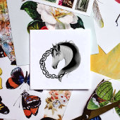 Keltisch bruin paard geel rubberstempel