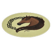 Keltisch bruin paard geel snijplank (Hoek)