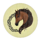 Keltisch bruin paard geel snijplank (Voorkant)