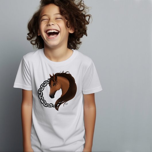 Keltisch bruin paard geel t-shirt