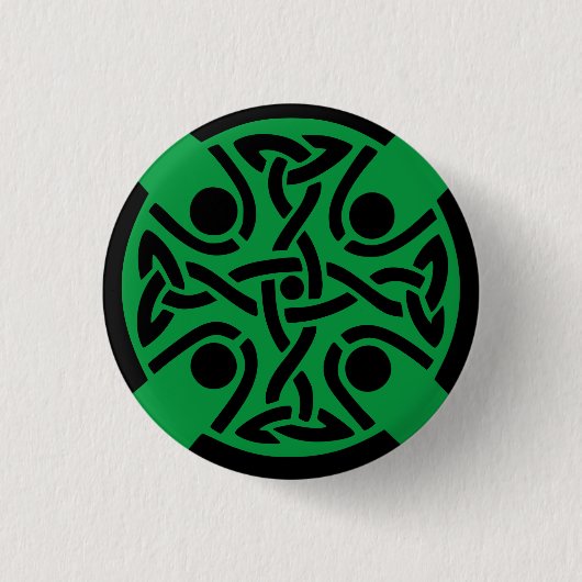 Keltisch christelijk kruis ronde button 3,2 cm (Voorkant)