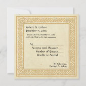 Keltisch design met claddagh Wedding RSVP Kaart (Achterkant)