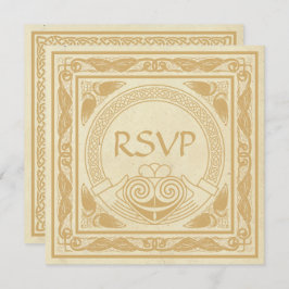 Keltisch design met claddagh Wedding RSVP Kaart