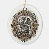 Keltisch drakenbeest keramisch ornament (Links)