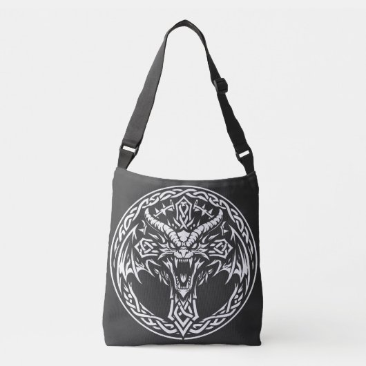 Keltisch drakenembleem van BurnsInHell Crossbody Tas (Voorkant)