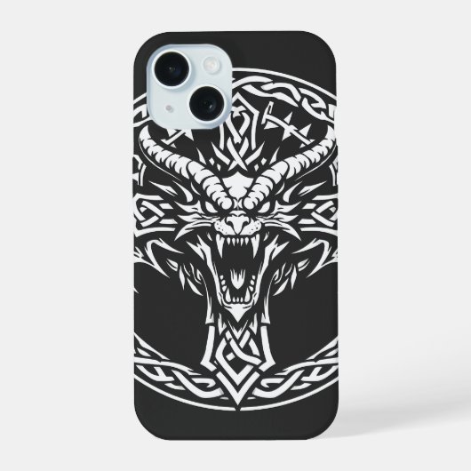 Keltisch drakenembleem van BurnsInHell iPhone 15 Case (Achterkant)