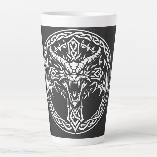 Keltisch drakenembleem van BurnsInHell Latte Mok (Voorkant)