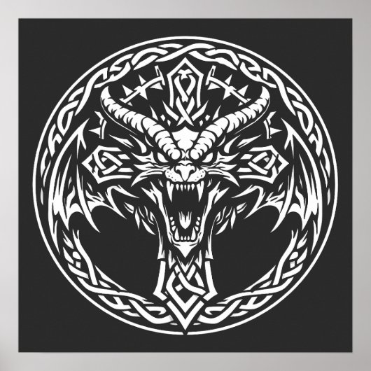 Keltisch drakenembleem van BurnsInHell Poster (Voorkant)