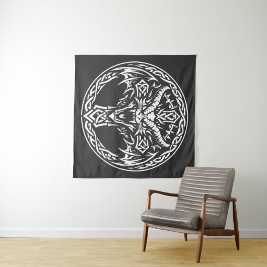 Keltisch drakenembleem van BurnsInHell Wandkleed (In Situ (horizontaal))