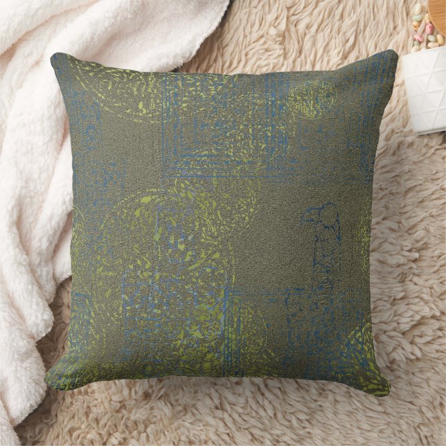 Keltisch groen-blauw patroon kussen (Deken)