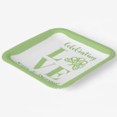 Keltisch groene waterverf klavertje NAME bruiloft Papieren Bordje (Gebogen)