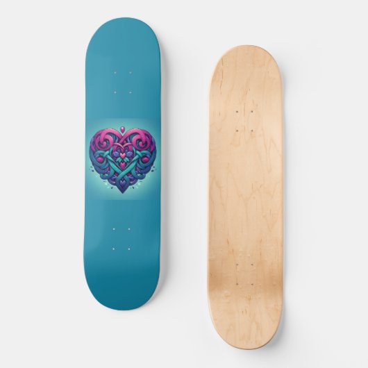 Keltisch hart met blauw gras persoonlijk skateboard (Voorkant)