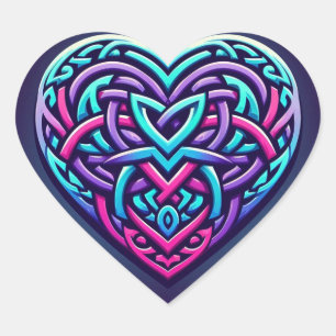 Keltisch hart met blauwe achtergrond sticker