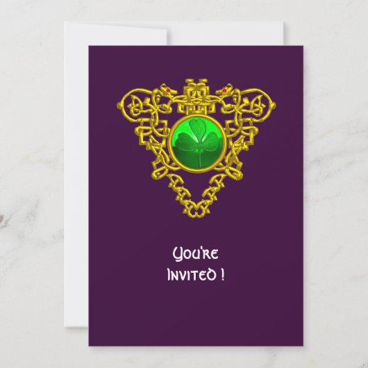 KELTISCH HART MET KLAVER ST. PATRICK'S DAY FEESTJE KAART (Voorkant)