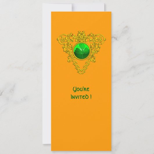 KELTISCH HART MET KLAVER ST. PATRICK'S DAY FEESTJE KAART (Voorkant)